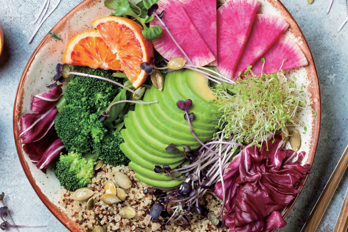 fresh fruit and veggie plate