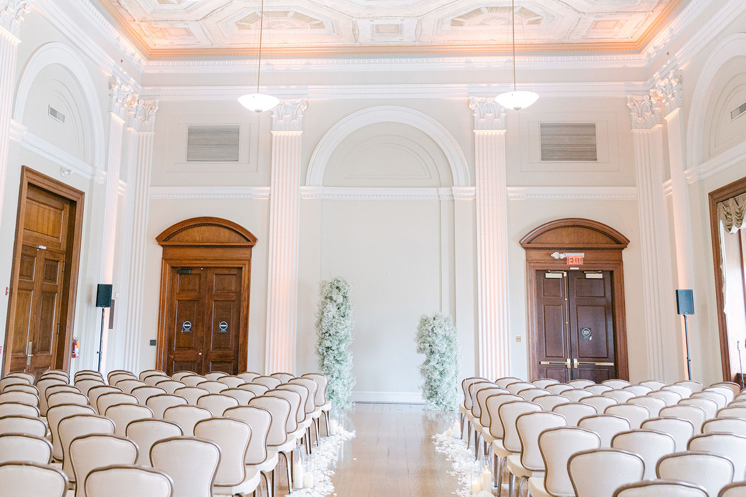 chairs set up for lecture in Pepper Hall