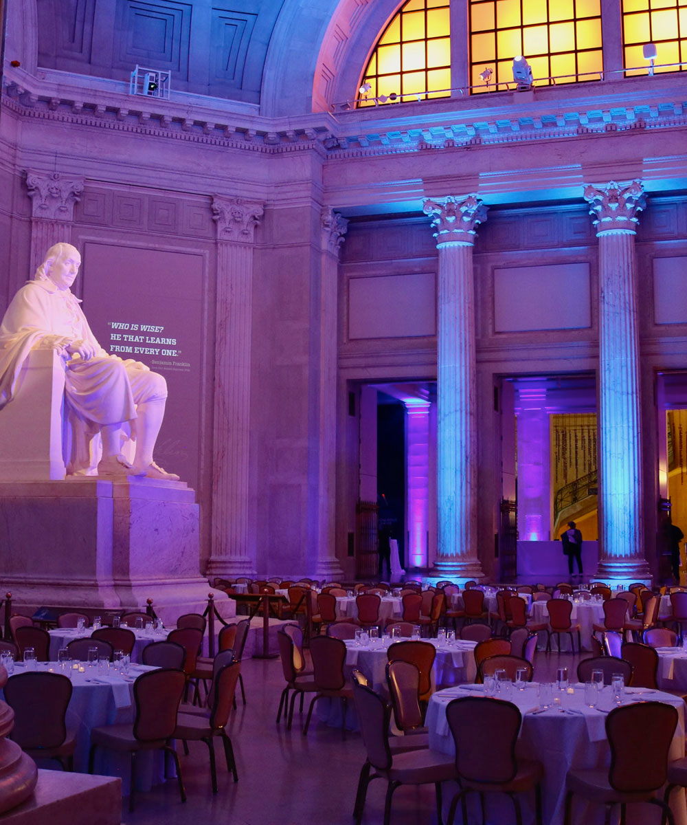 guest taking photo of event space on phone - mobile version